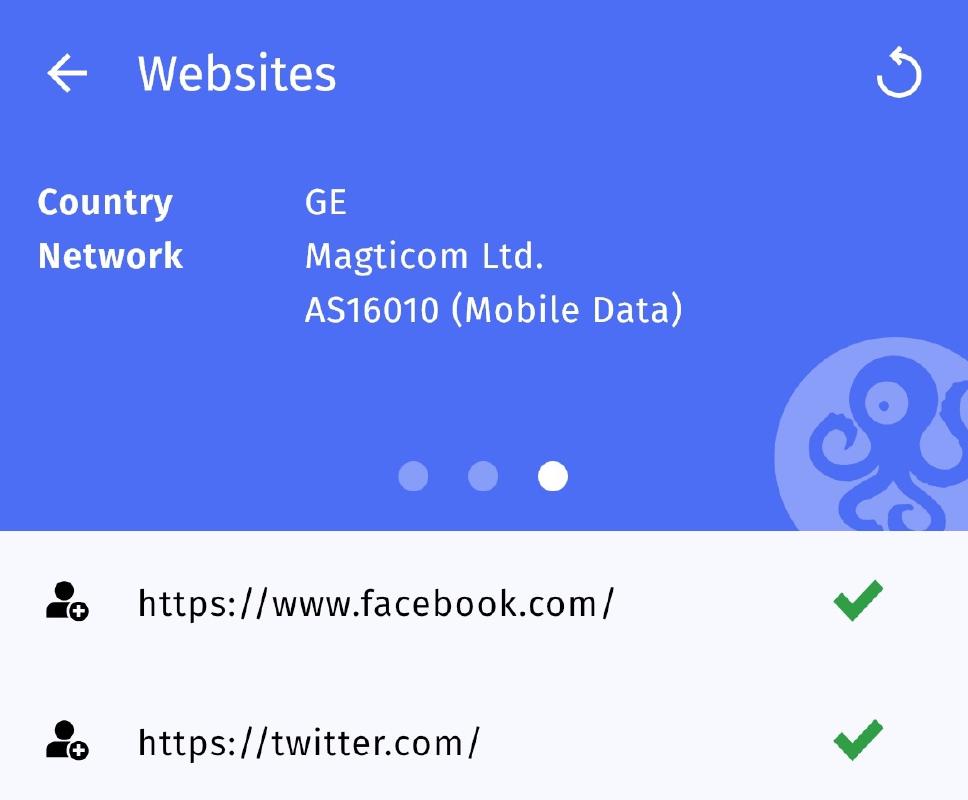 Test results page